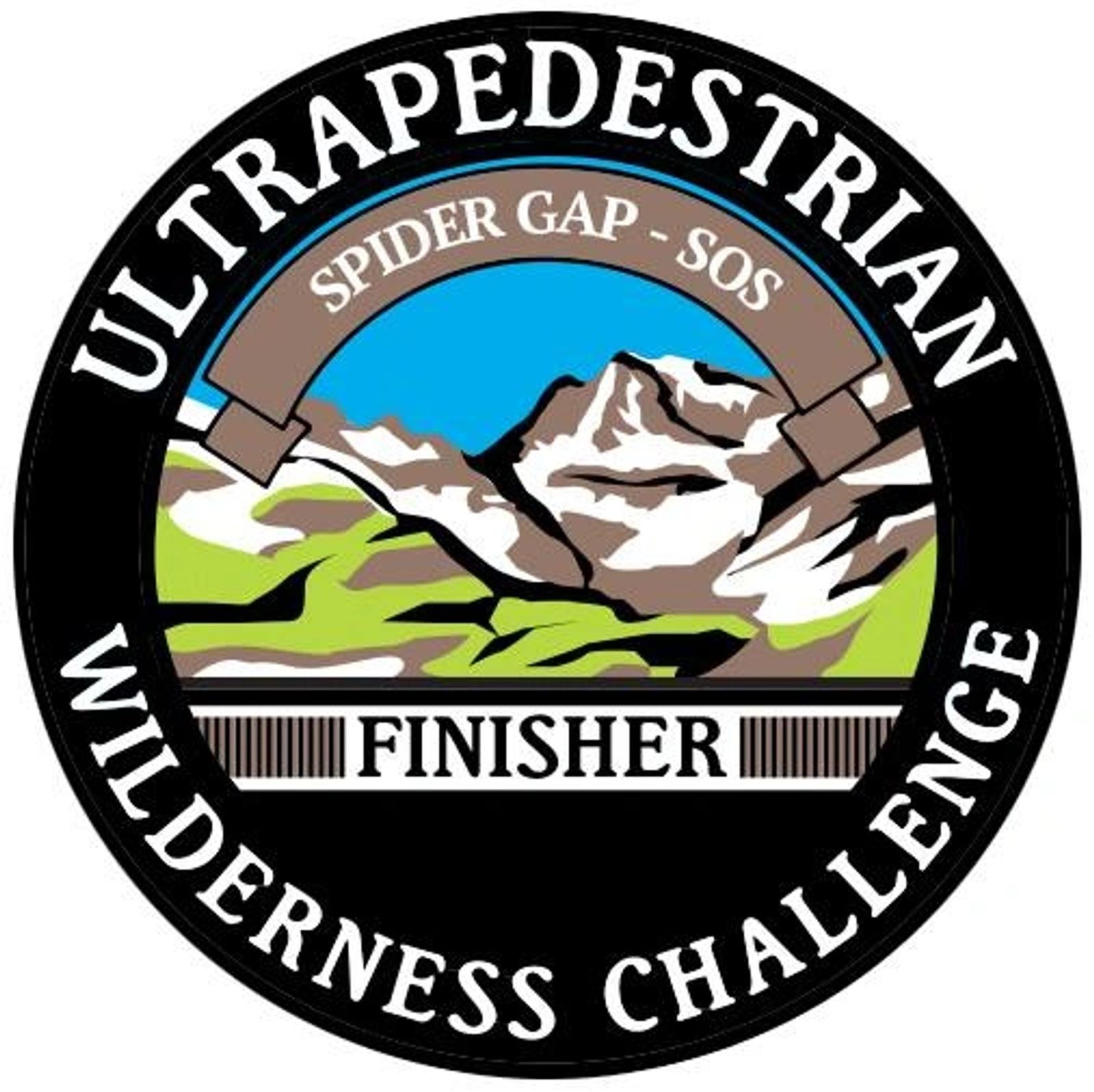 Ultrapedestrian Wilderness Challenge finisher badge.